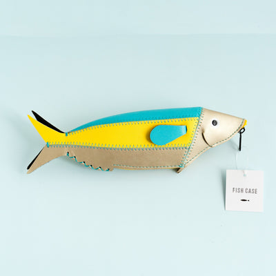 Fish Pen Case -Yellow & Gold-