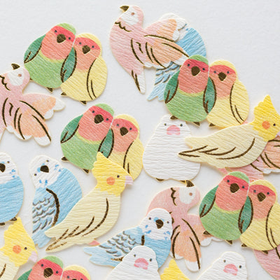 Washi flake stickers - Parakeet-
