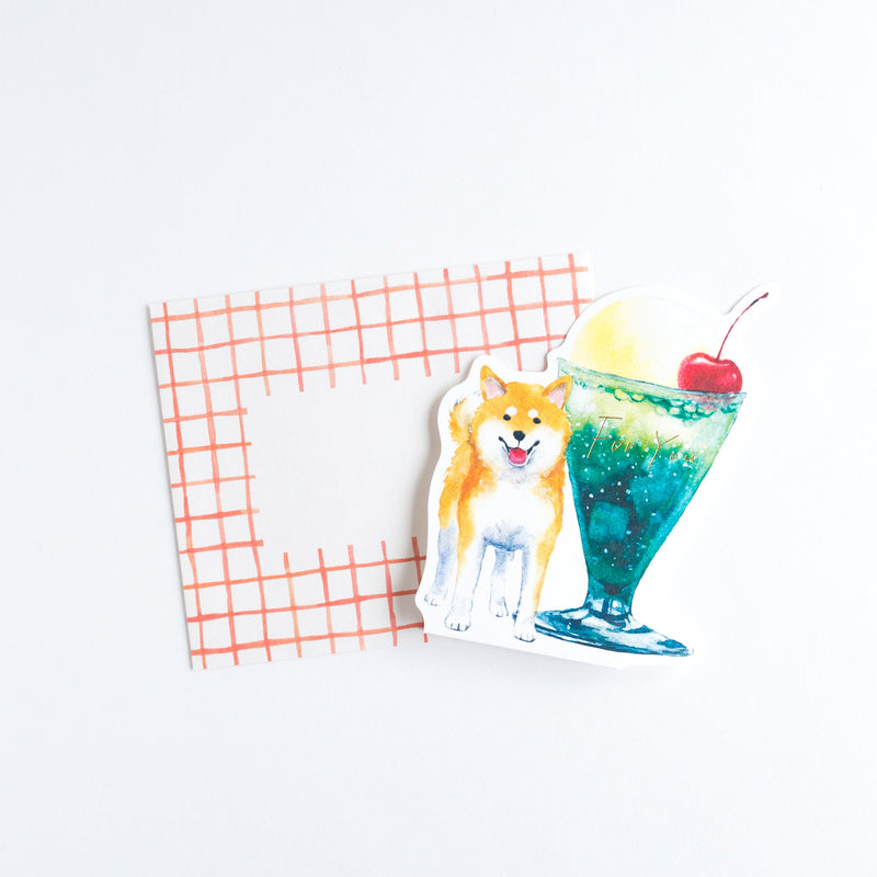 Die-Cut for you standing card -Shibaken with soda float-