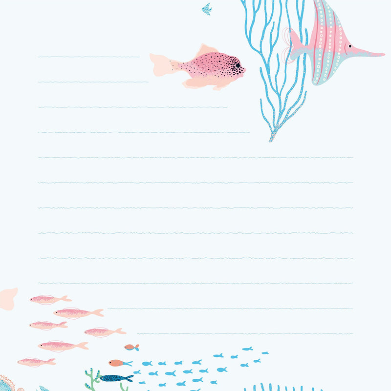 Letter Pad and Envelopes -toropical fish-