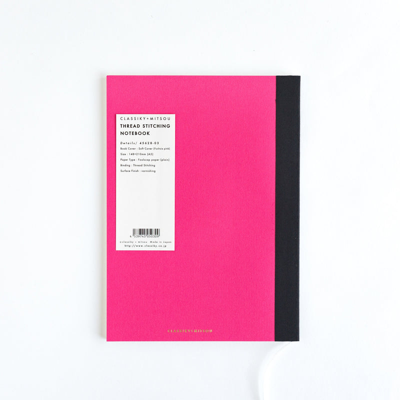 Classiky Thread Stitching Notebook (plain) -fuchsia pink-