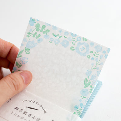 Washi mini letter set -osanpo "blue flower"-