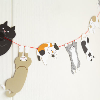Birthday garland card -cats-