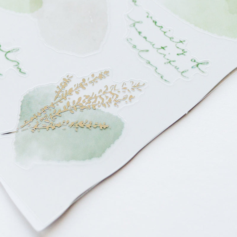 Silver foil sticker -Line and colors "forest"-