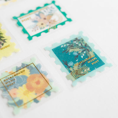 Washi flake stickers -postage stamp "Blossom"-