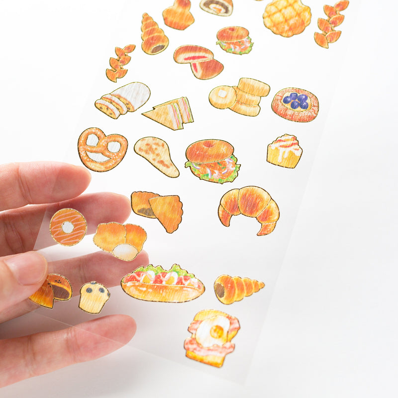 Gold foil visual collection sticker -breads-