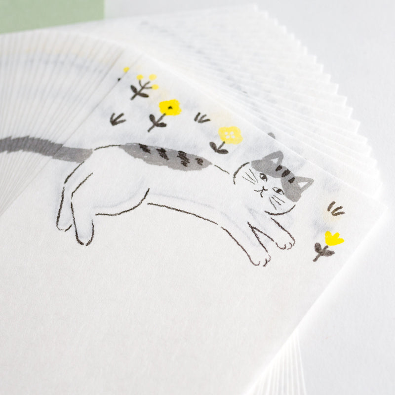 Washi mini letter set -osanpo "lazy cat"-
