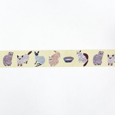 Washi tape -cat 25mm wide- design by Matsuo Miyuki