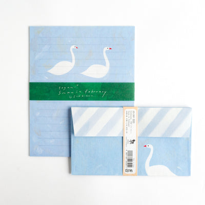Japanese Letter Writing Set -Swan in February- by Subikiawa / cozyca products/