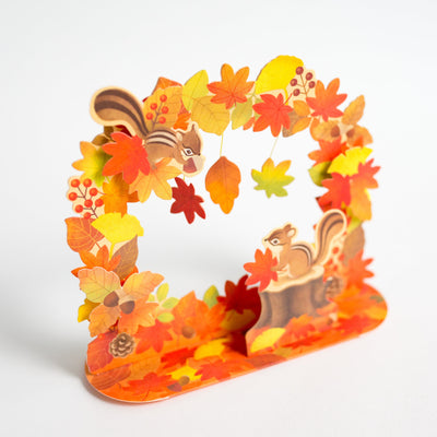 Greeting card  -Two squirrels in autumn-