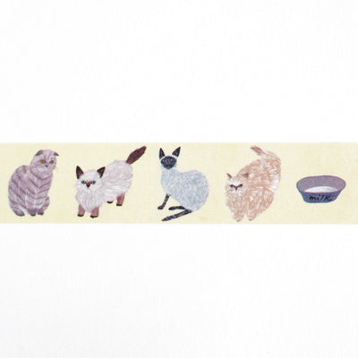 Washi tape -cat 25mm wide- design by Matsuo Miyuki