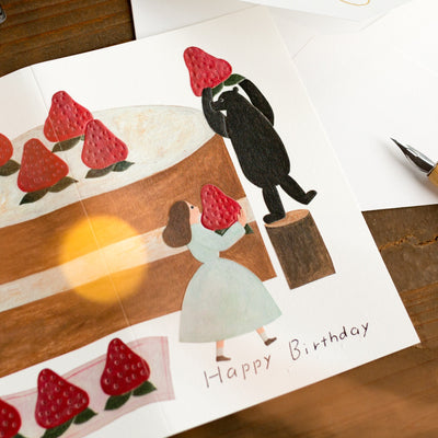 Birthday card -Strawberry cake- by Necktie /  cozyca pruducts