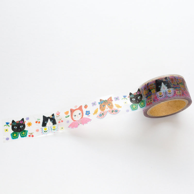 tearable matte finish cellophane tape -cat cat- by aiko fukawa