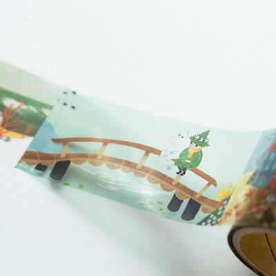 Moomin Clear Masking Tape -green-