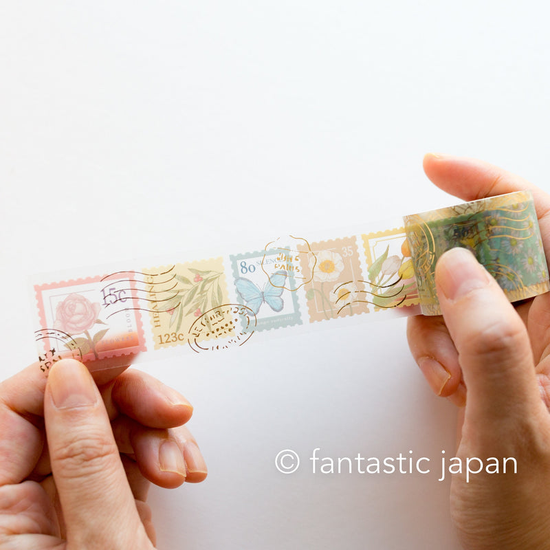 Clear tape -flower stamp-