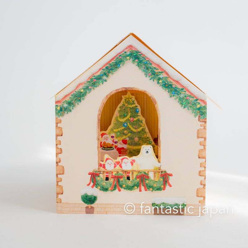 Christmas card "Pop-up card -Little Santa Claus house"