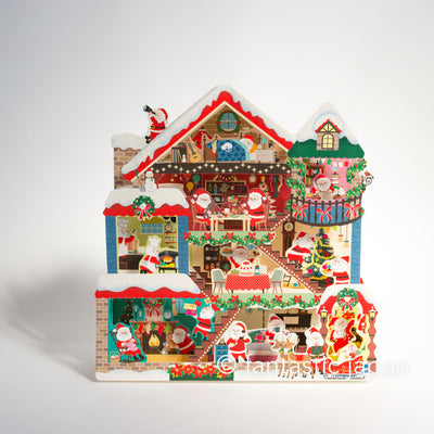 Christmas card "Santa Claus five-story house "