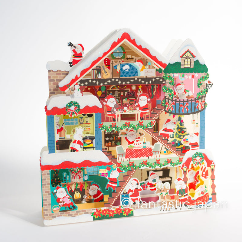 Christmas card "Santa Claus five-story house "