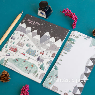 Letter Pad and Envelopes -Holiday town-