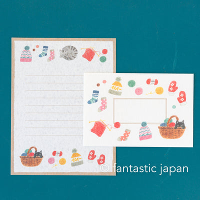 Japanese washi letter set -Christmas knitting-