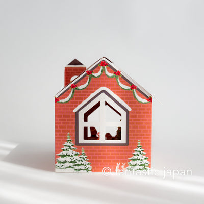 Christmas card "Pop-up card -Little Santa Claus church"