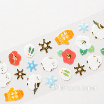 Long-tailed winter sticker / nonwoven fabric sticker