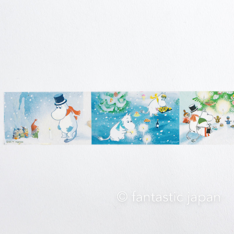 Moomin Clear Masking Tape / tearable matte finish cellophane tape -holiday season-