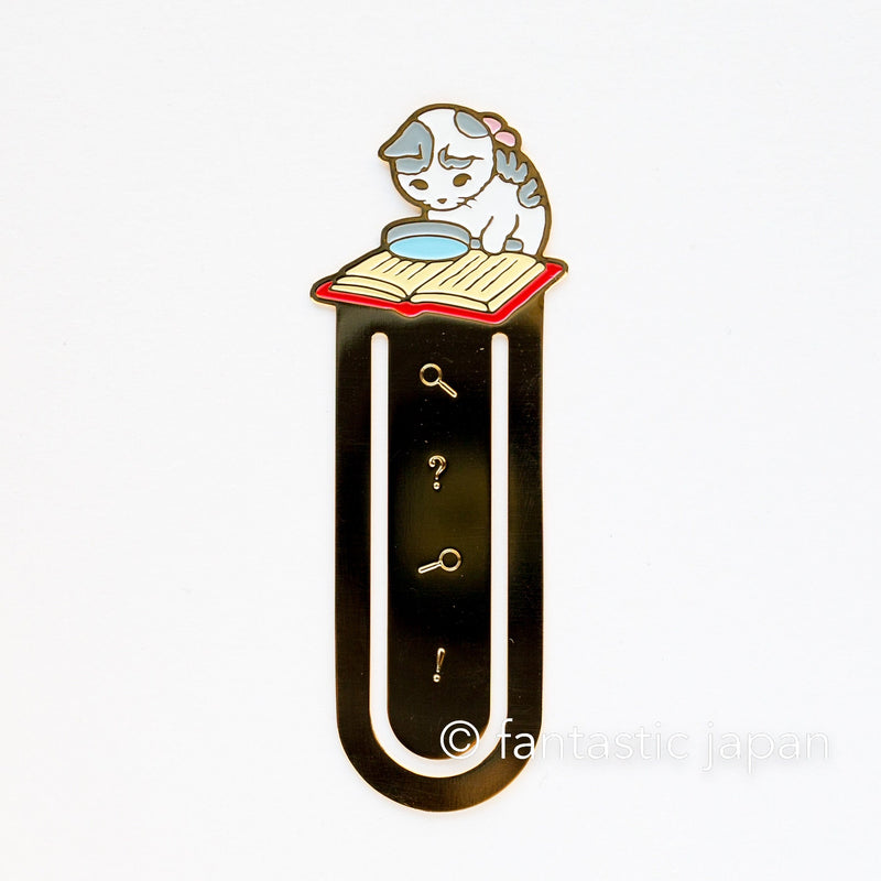 Pottering Cat bookmark -magnifying glass-