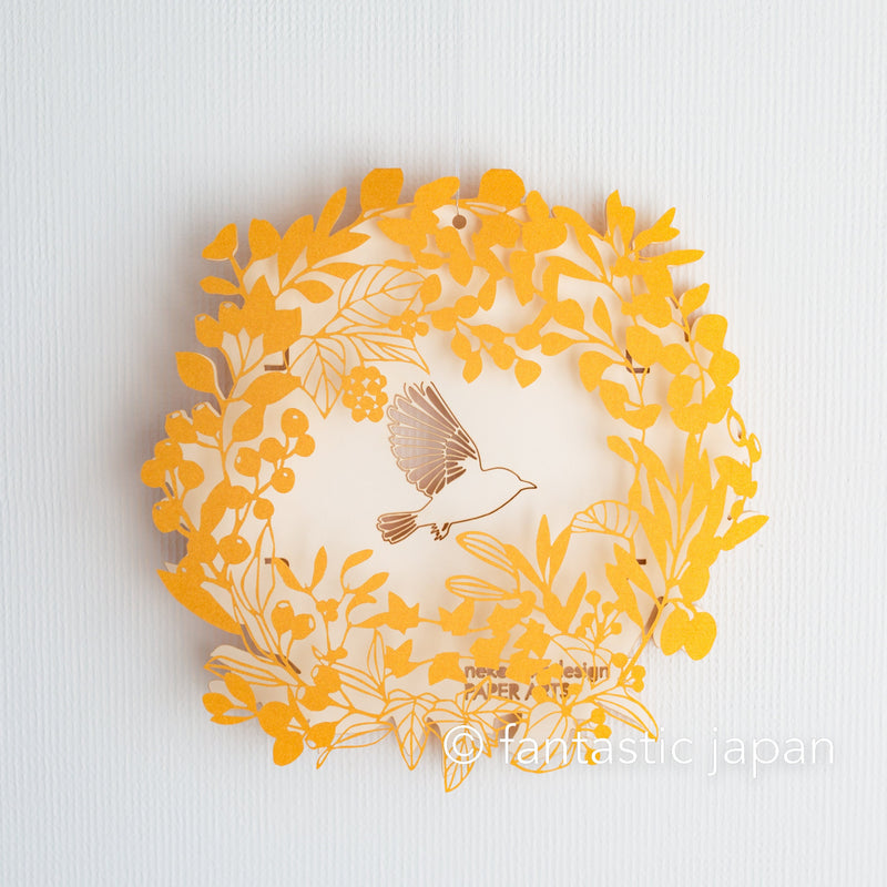 laser-cut Birthday Card  -Wreath gold-
