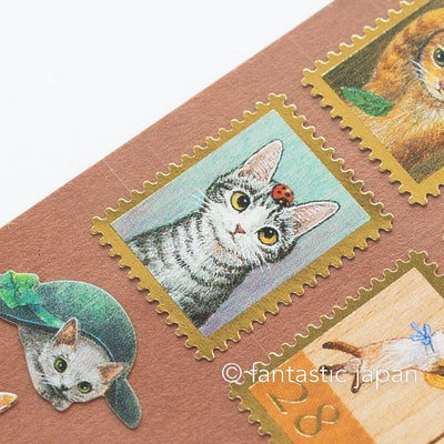 Pottering Cat stamp sticker -Playing SC-04-