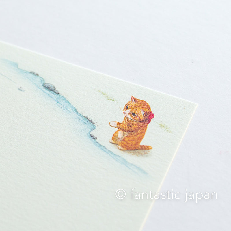 Cat Mini Card Pottering Cat mini message card -cat holiday- – Fantastic Japan