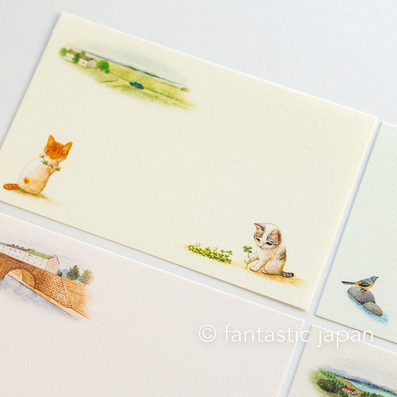 Pottering Cat mini message card -cat holiday-