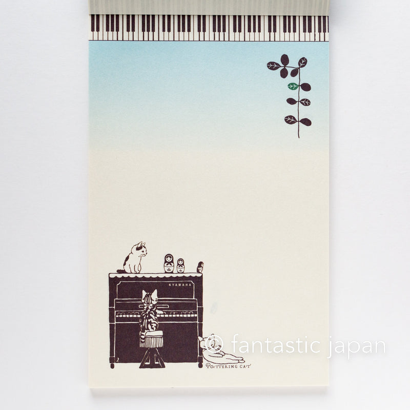 Pottering Cat letter set - four-frame cartoon "stand piano"