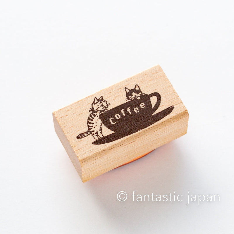 Pottering cat stamp large -coffee cup-