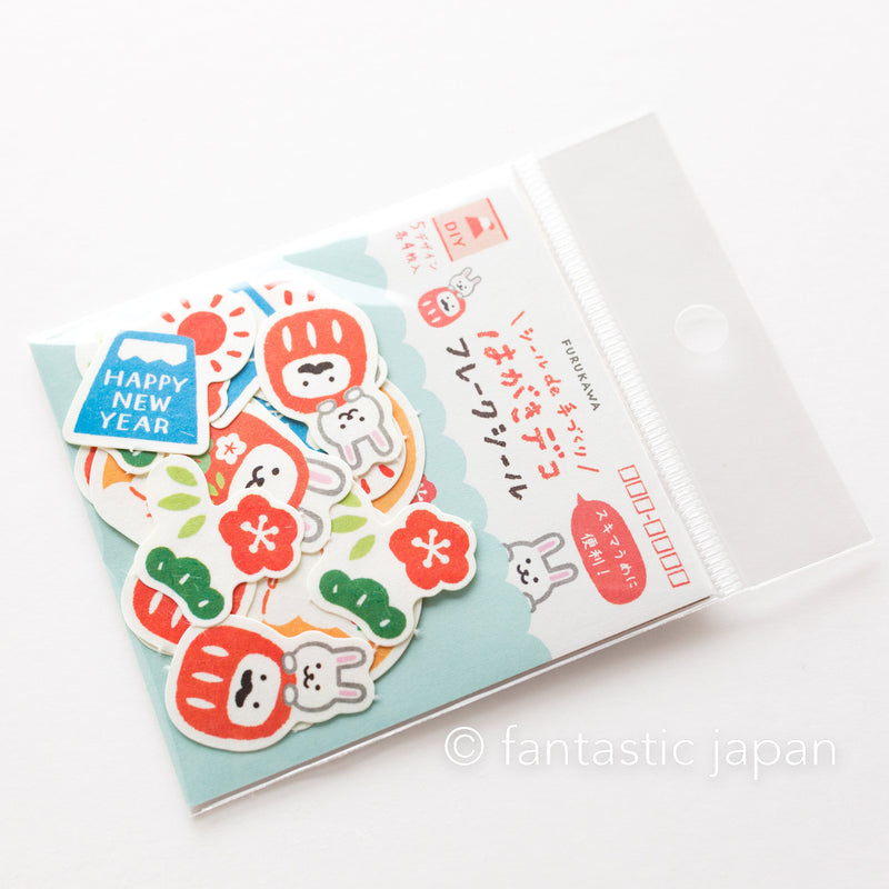 2022 winter limited edition washi flake stickers -Rabbits and Lucky Charms-