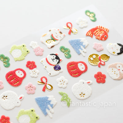 Japanese lucky charms fluffy sticker