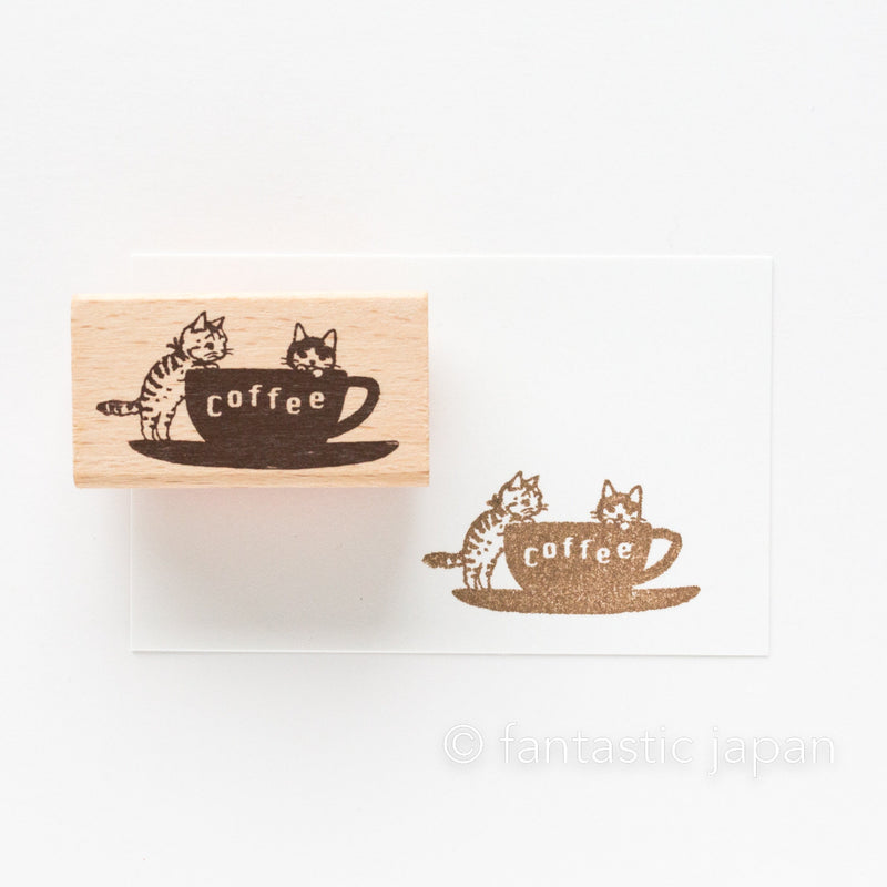 Pottering cat stamp large -coffee cup-