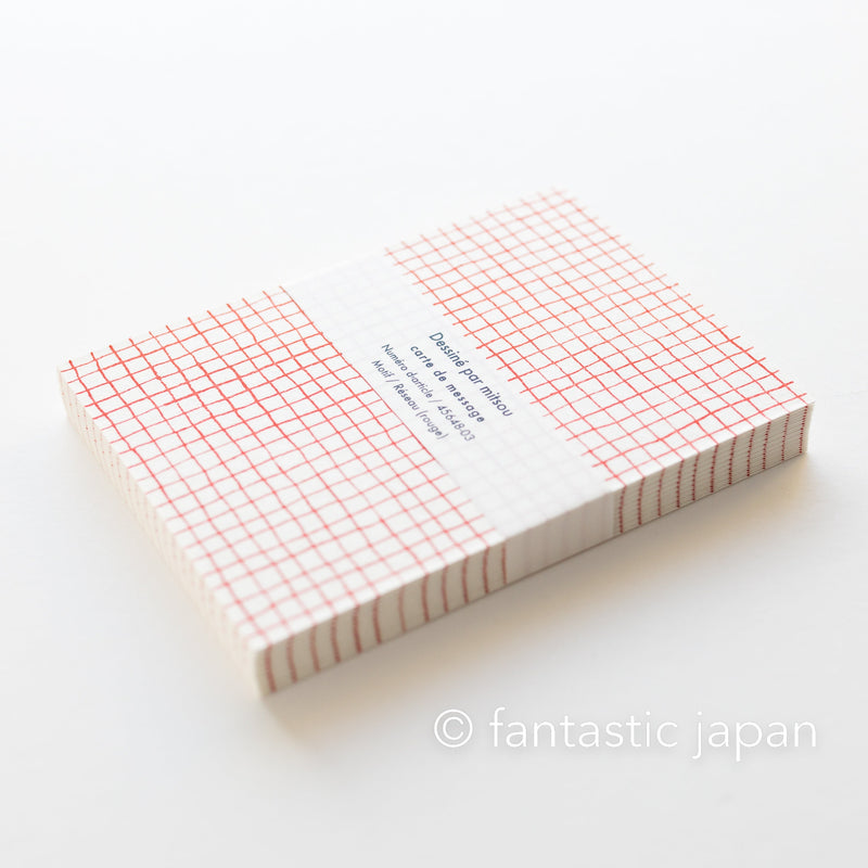 mitsou LetterPress message cards 20pcs -red plaid- by Classiky  / NO. 45648-03 /