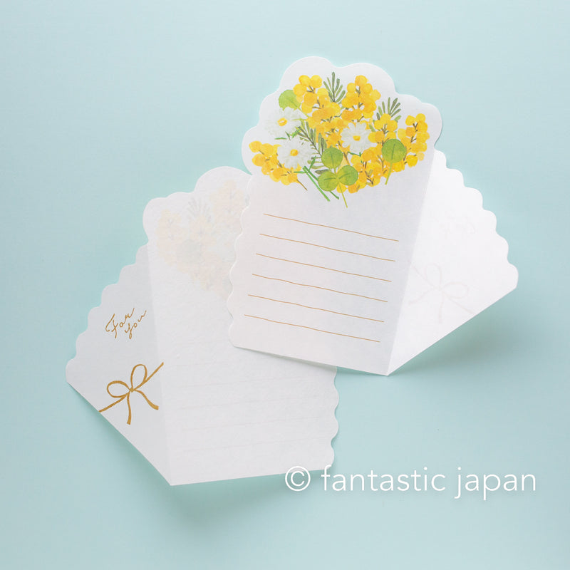 Flower bouquet letter -mimosa bouquet- only letter papers, no envelopes