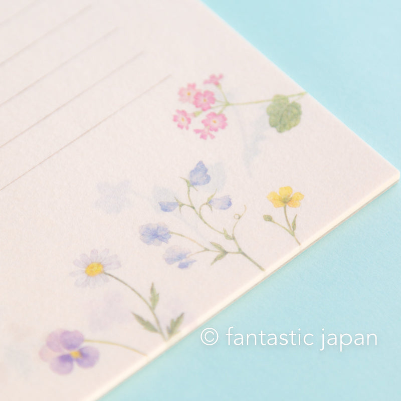 Japanese Washi Writing Letter Pad and Envelopes -Spring Garden-