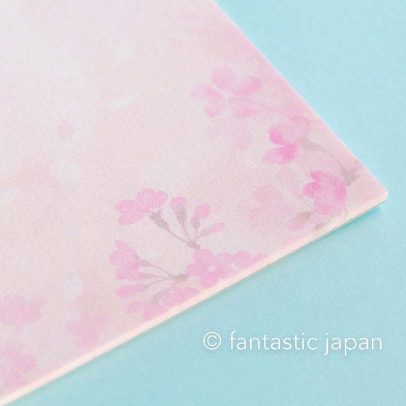 Japanese Washi Writing Letter Pad and Envelopes -cherry blossoms haze in Spring-