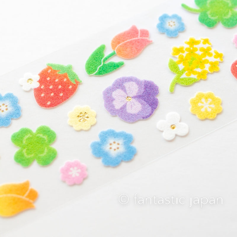 Spring flowers fluffy sticker / FORON  sticker