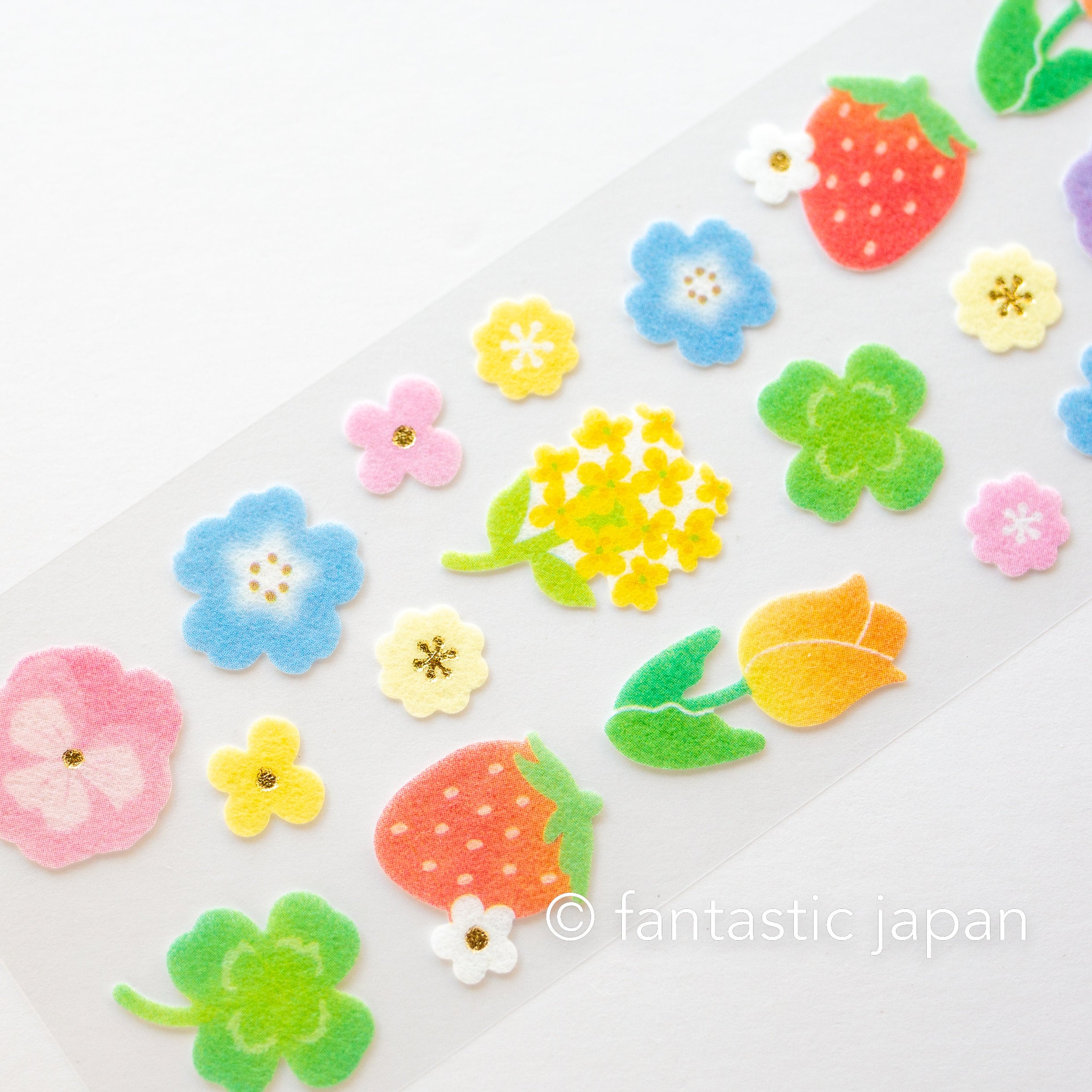 Spring flowers fluffy sticker / FORON sticker – Fantastic Japan