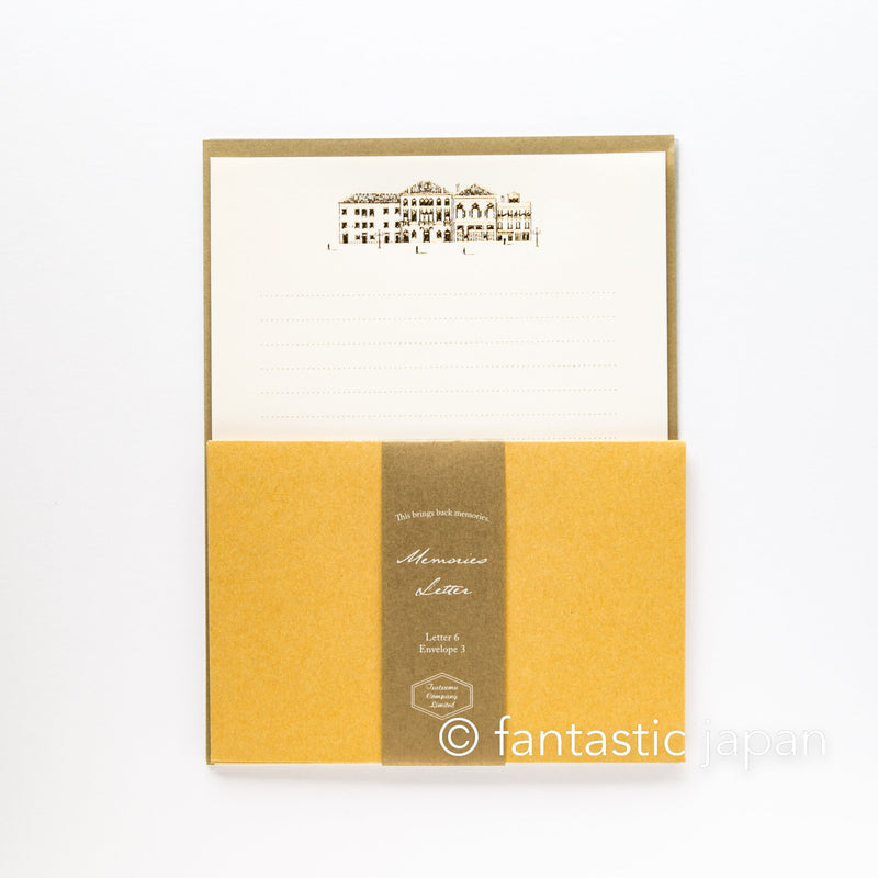 Letter Writing set -Memories "town"- by Tsutsumu company limited / made in Japan