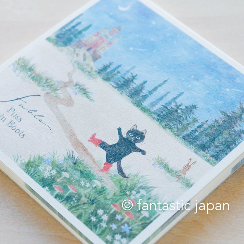 Block washi memo pad - fable  "Puss in Boots" -