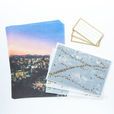Translucent  Scenery Letter Writing set -town in magic hour-