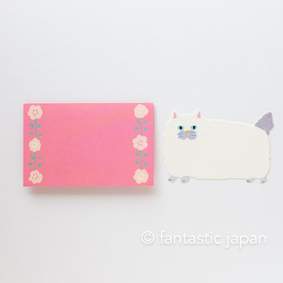fluffmoumou  cat mini message card set -pink-