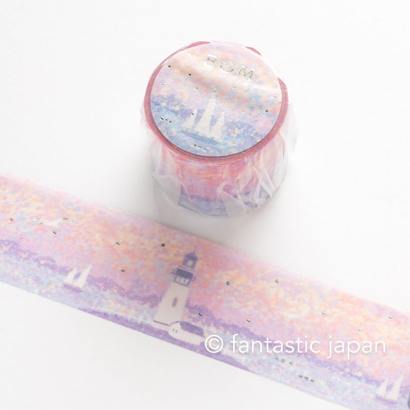 pointillist drawing Masking Tape -The Sea of Dusk- / bgm washi tape/ 30mm wide
