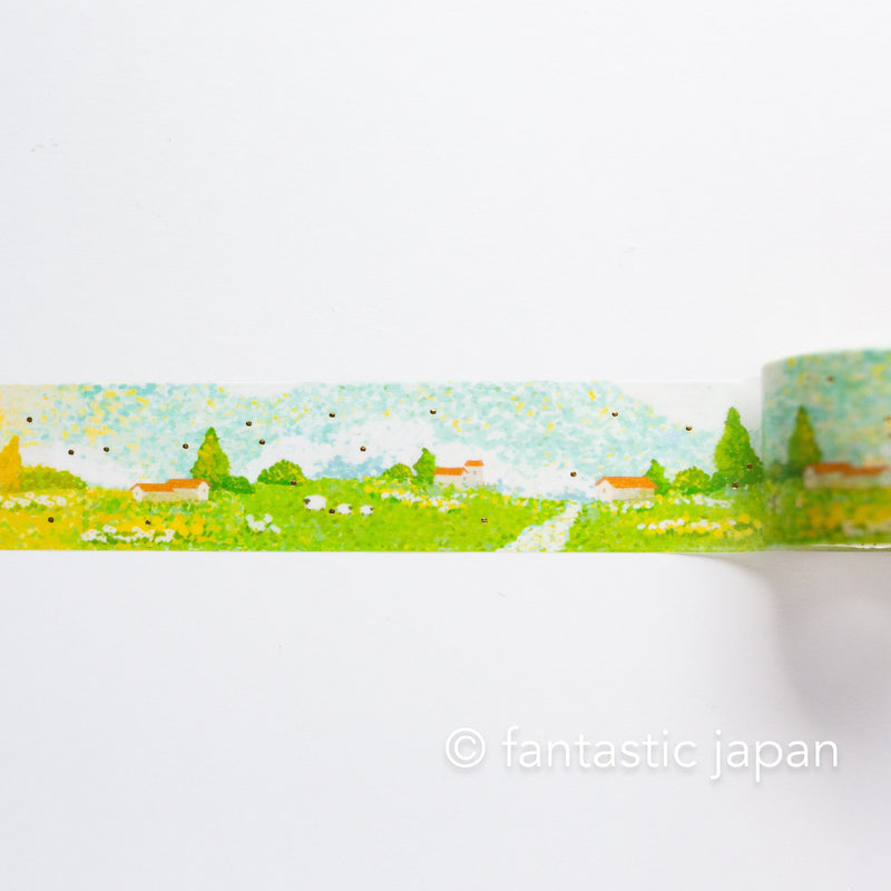 pointillist drawing Masking Tape -ranch- / bgm washi tape/ 30mm wide