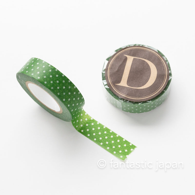 classiky dot washi tape -green-